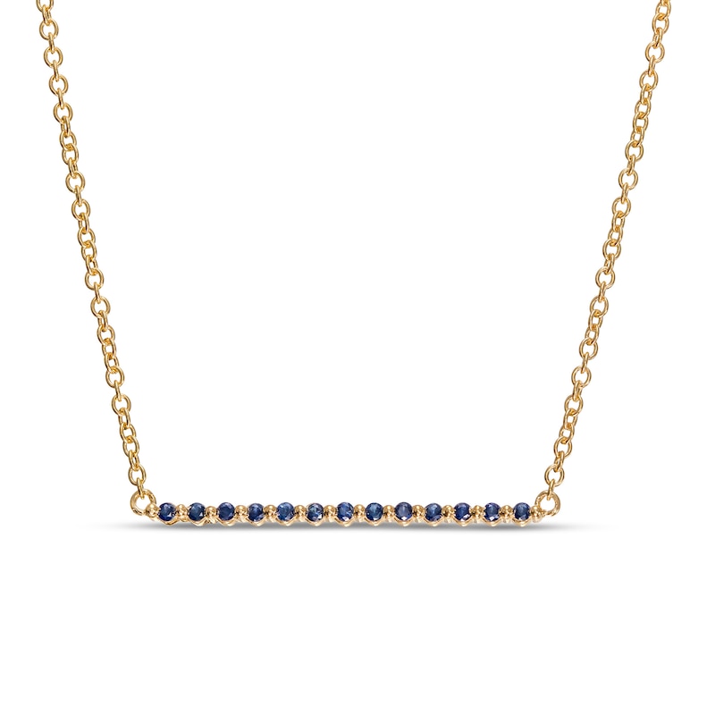 Blue Sapphire Bar Necklace in 10K Gold|Peoples Jewellers