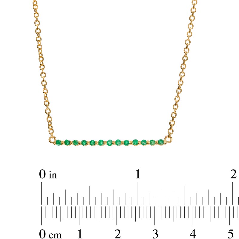 Emerald Bar Necklace in 10K Gold