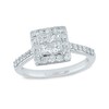 1.00 CT. T.W. Princess-Cut Quad Diamond Engagement Ring in 10K White Gold
