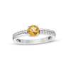 Thumbnail Image 0 of 5.0mm Citrine and White Lab-Created Sapphire Mirrored Shank Ring in Sterling Silver