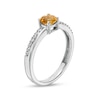Thumbnail Image 2 of 5.0mm Citrine and White Lab-Created Sapphire Mirrored Shank Ring in Sterling Silver