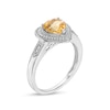 Thumbnail Image 2 of Heart-Shaped Citrine and 0.04 CT. T.W. Diamond Frame Vintage-Style Ring in Sterling Silver