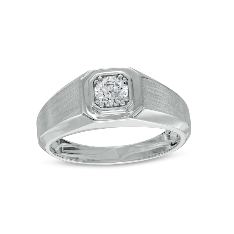 Men's 0.50 CT. Certified Lab-Created Diamond Solitaire Wedding Band in 14K White Gold (F/SI2)