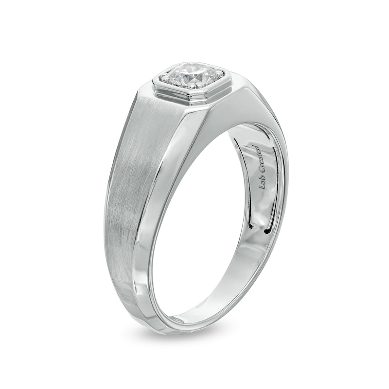 Men's 0.50 CT. Certified Lab-Created Diamond Solitaire Wedding Band in 14K White Gold (F/SI2)