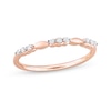 Thumbnail Image 1 of 0.09 CT. T.W. Diamond Trio Station Promise Ring in Sterling Silver with Rose Rhodium
