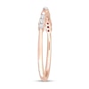 Thumbnail Image 3 of 0.09 CT. T.W. Diamond Trio Station Promise Ring in Sterling Silver with Rose Rhodium