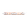 Thumbnail Image 4 of 0.09 CT. T.W. Diamond Trio Station Promise Ring in Sterling Silver with Rose Rhodium