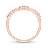 Thumbnail Image 5 of 0.09 CT. T.W. Diamond Trio Station Promise Ring in Sterling Silver with Rose Rhodium