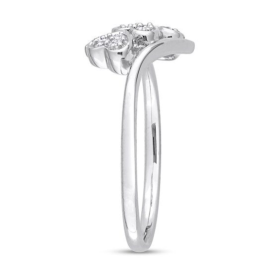 0.09 CT. T.W. Composite Diamond Heart Trio Promise Ring in Sterling Silver