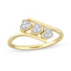 Thumbnail Image 1 of 0.09 CT. T.W. Composite Diamond Heart Trio Promise Ring in Sterling Silver with Yellow Rhodium