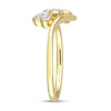 Thumbnail Image 3 of 0.09 CT. T.W. Composite Diamond Heart Trio Promise Ring in Sterling Silver with Yellow Rhodium
