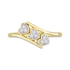 Thumbnail Image 4 of 0.09 CT. T.W. Composite Diamond Heart Trio Promise Ring in Sterling Silver with Yellow Rhodium