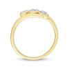 Thumbnail Image 5 of 0.09 CT. T.W. Composite Diamond Heart Trio Promise Ring in Sterling Silver with Yellow Rhodium