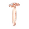 Thumbnail Image 2 of 0.09 CT. T.W. Composite Diamond Heart Trio Promise Ring in Sterling Silver with Rose Rhodium