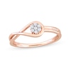 Thumbnail Image 1 of 0.07 CT. T.W. Composite Diamond Loop Promise Ring in Sterling Silver with Rose Rhodium