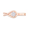 Thumbnail Image 3 of 0.07 CT. T.W. Composite Diamond Loop Promise Ring in Sterling Silver with Rose Rhodium