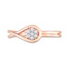 Thumbnail Image 4 of 0.07 CT. T.W. Composite Diamond Loop Promise Ring in Sterling Silver with Rose Rhodium