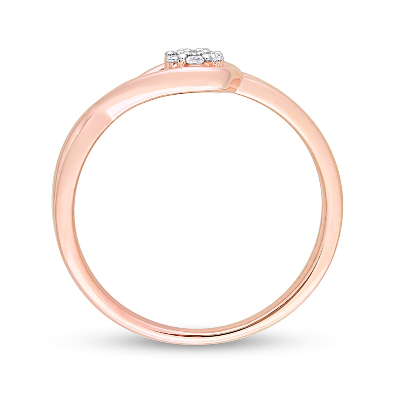 Main Image 5 of 0.07 CT. T.W. Composite Diamond Loop Promise Ring in Sterling Silver with Rose Rhodium