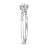 Thumbnail Image 3 of 0.09 CT. T.W. Diamond Flower Infinity Shank Promise Ring in Sterling Silver