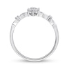 Thumbnail Image 5 of 0.09 CT. T.W. Diamond Flower Infinity Shank Promise Ring in Sterling Silver
