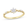 Thumbnail Image 1 of 0.09 CT. T.W. Diamond Flower Infinity Shank Promise Ring in Sterling Silver with Yellow Rhodium