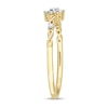 Thumbnail Image 3 of 0.09 CT. T.W. Diamond Flower Infinity Shank Promise Ring in Sterling Silver with Yellow Rhodium