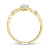 Thumbnail Image 5 of 0.09 CT. T.W. Diamond Flower Infinity Shank Promise Ring in Sterling Silver with Yellow Rhodium