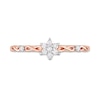 Thumbnail Image 3 of 0.09 CT. T.W. Diamond Flower Infinity Shank Promise Ring in Sterling Silver with Rose Rhodium