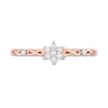 Thumbnail Image 4 of 0.09 CT. T.W. Diamond Flower Infinity Shank Promise Ring in Sterling Silver with Rose Rhodium