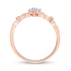 Thumbnail Image 5 of 0.09 CT. T.W. Diamond Flower Infinity Shank Promise Ring in Sterling Silver with Rose Rhodium