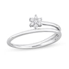 Thumbnail Image 0 of 0.07 CT. T.W. Diamond Flower Promise Ring in Sterling Silver