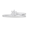 Thumbnail Image 3 of 0.07 CT. T.W. Diamond Flower Promise Ring in Sterling Silver