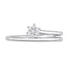 Thumbnail Image 3 of 0.07 CT. T.W. Diamond Flower Promise Ring in Sterling Silver