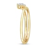 Thumbnail Image 3 of 0.07 CT. T.W. Diamond Flower Promise Ring in Sterling Silver with Yellow Rhodium