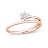Thumbnail Image 0 of 0.07 CT. T.W. Diamond Bypass Flower Promise Ring in Sterling Silver with Rose Rhodium
