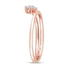 Thumbnail Image 3 of 0.07 CT. T.W. Diamond Bypass Flower Promise Ring in Sterling Silver with Rose Rhodium