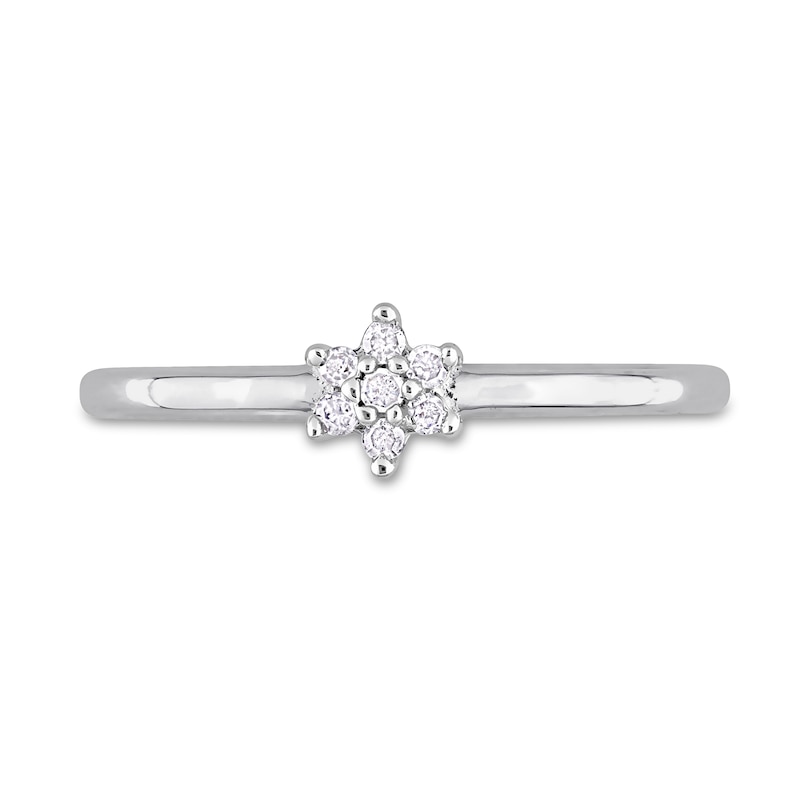 0.07 CT. T.W. Diamond Trio Station Ring in Sterling Silver