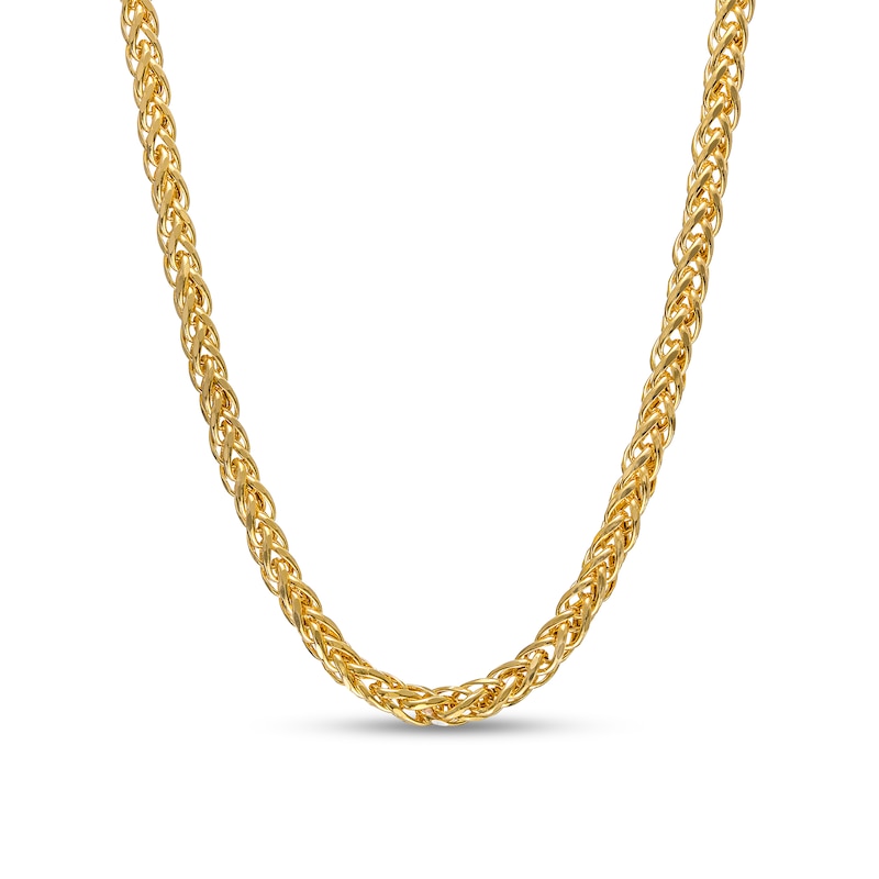 3.0mm Diamond-Cut Spiga Chain Necklace in Hollow 14K Gold - 22"