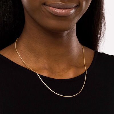 1.25mm Sparkle Chain Necklace in Hollow 14K Gold