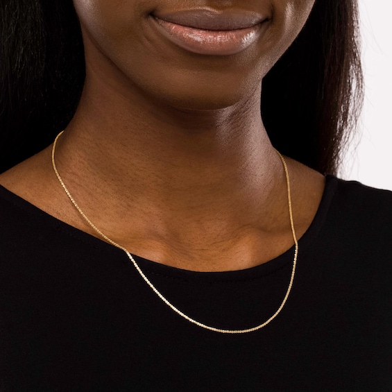 1.25mm Sparkle Chain Necklace in Hollow 14K Gold