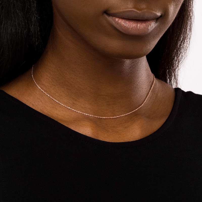 Main Image 2 of 1.15mm Perfectina Chain Necklace in Solid 14K Rose Gold - 16"