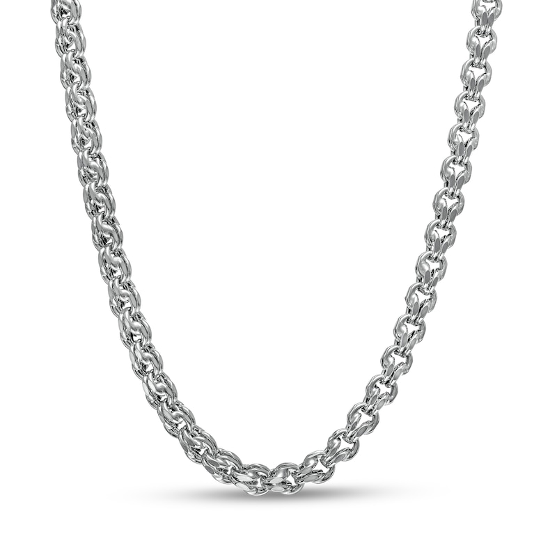 3.8mm Link Chain Necklace in Hollow 10K White Gold - 22"|Peoples Jewellers