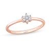 Thumbnail Image 0 of 0.07 CT. T.W. Diamond Flower Promise Ring in Sterling Silver with Rose Rhodium