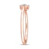 Thumbnail Image 2 of 0.07 CT. T.W. Diamond Flower Promise Ring in Sterling Silver with Rose Rhodium