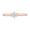 Thumbnail Image 3 of 0.07 CT. T.W. Diamond Flower Promise Ring in Sterling Silver with Rose Rhodium