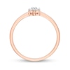 Thumbnail Image 4 of 0.07 CT. T.W. Diamond Flower Promise Ring in Sterling Silver with Rose Rhodium