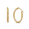 Thumbnail Image 0 of 2.0 x 20.0mm Diamond-Cut Inside-Out Tube Hoop Earrings in 14K Gold