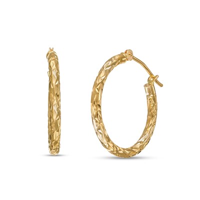 20.0mm Diamond-Cut Inside-Out Tube Hoop Earrings in 14K Gold