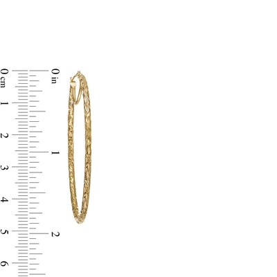 50.0mm Diamond-Cut Inside-Out Tube Oval Hoop Earrings in 14K Gold