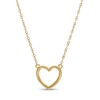 Puff Heart Outline Necklace in 10K Gold